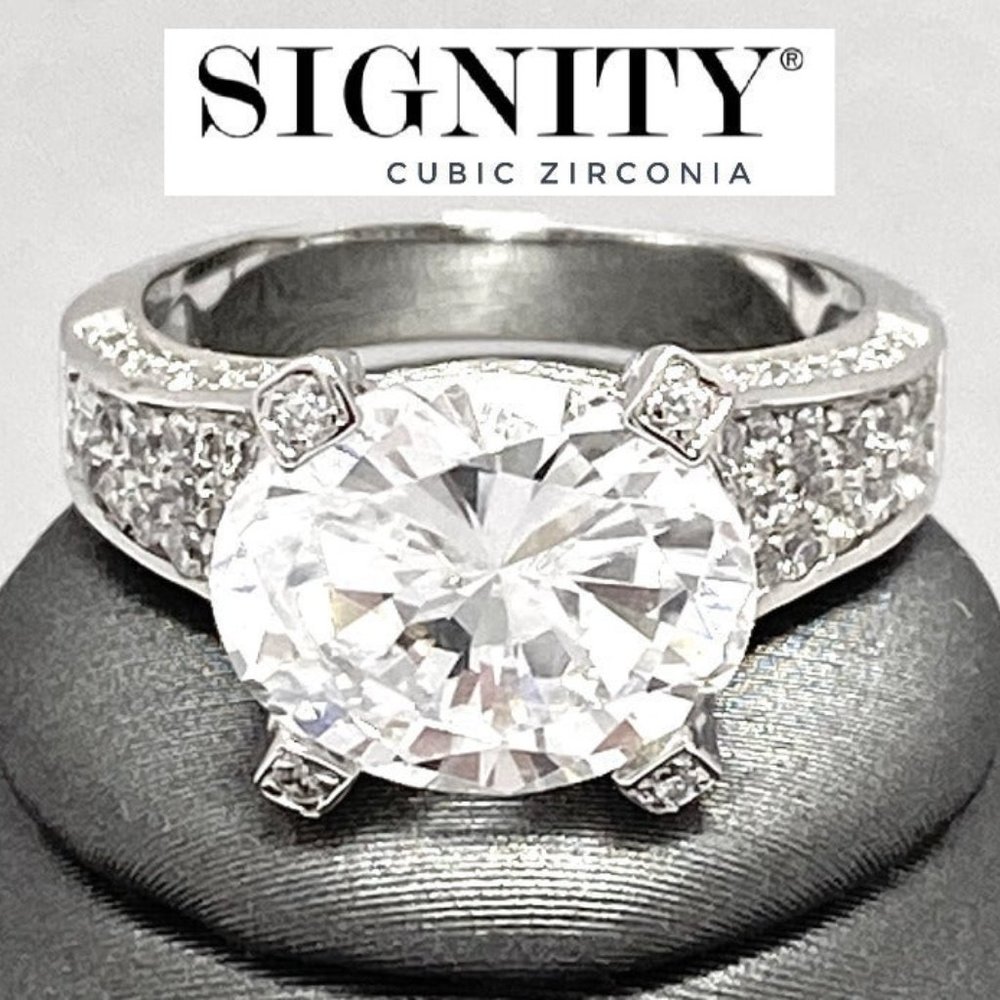 925 Sterling Silver, Signity Diamond CZ Ring